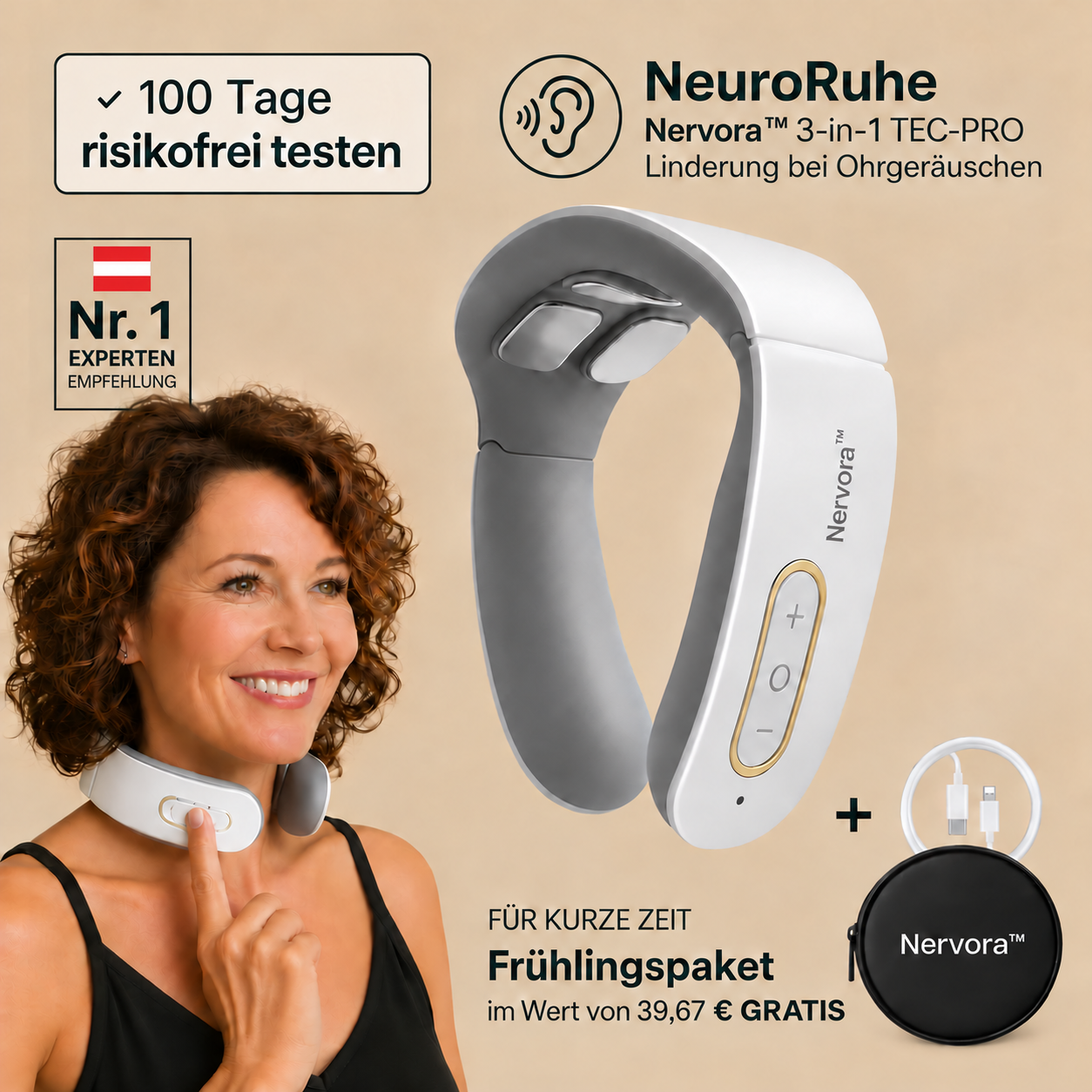 Nervora™ Pro 3-in-1-Lösung gegen Tinnitus