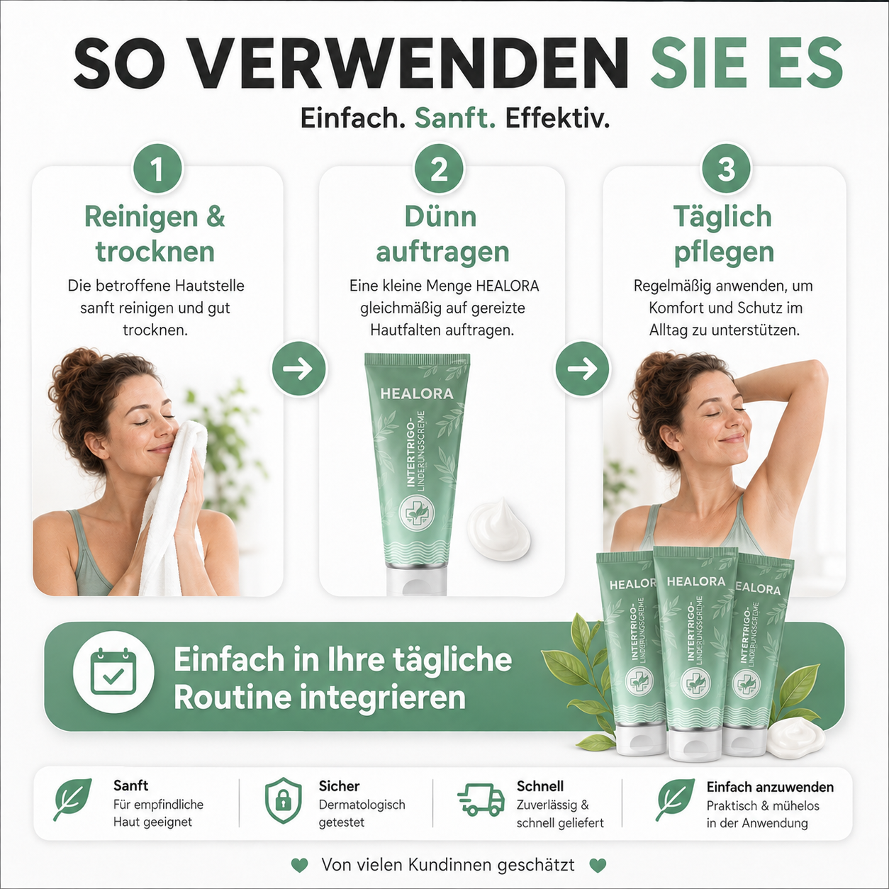 3× HEALORA™ Intertrigo-Linderungscreme – exklusives Zusatzangebot mit zusätzlichen 50 % Rabatt