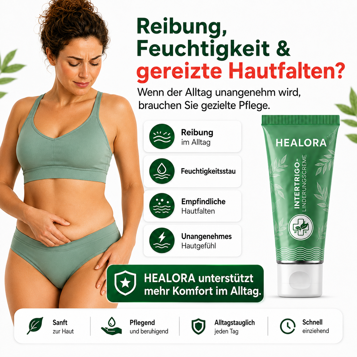 2× HEALORA™ Intertrigo-Linderungscreme – exklusives Zusatzangebot mit zusätzlichen 50 % Rabatt