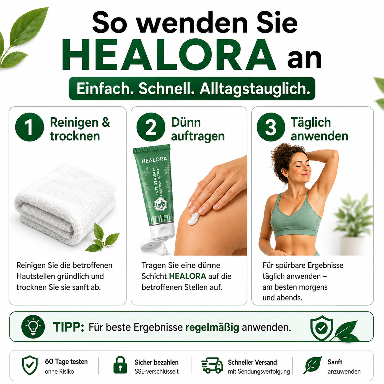 2× HEALORA™ Intertrigo-Linderungscreme – exklusives Zusatzangebot mit zusätzlichen 50 % Rabatt