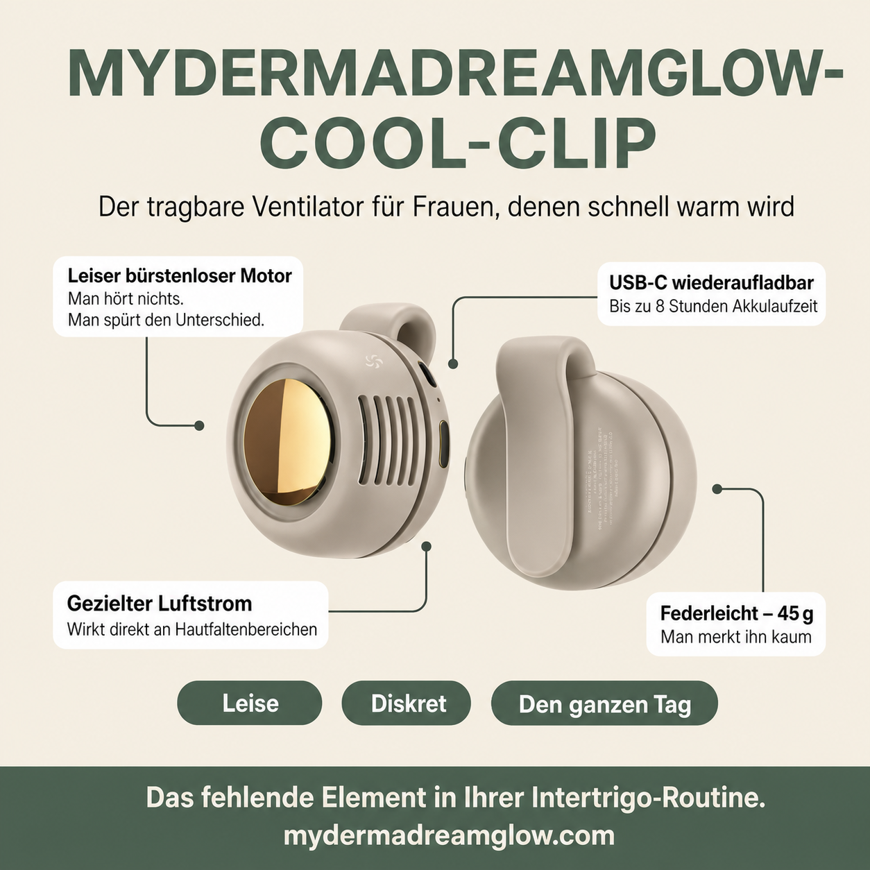 Kaufen Sie 1 Intertrigo Relief Creme – und erhalten Sie 🎁 2 GRATIS + 1 tragbaren Clip-Ventilator