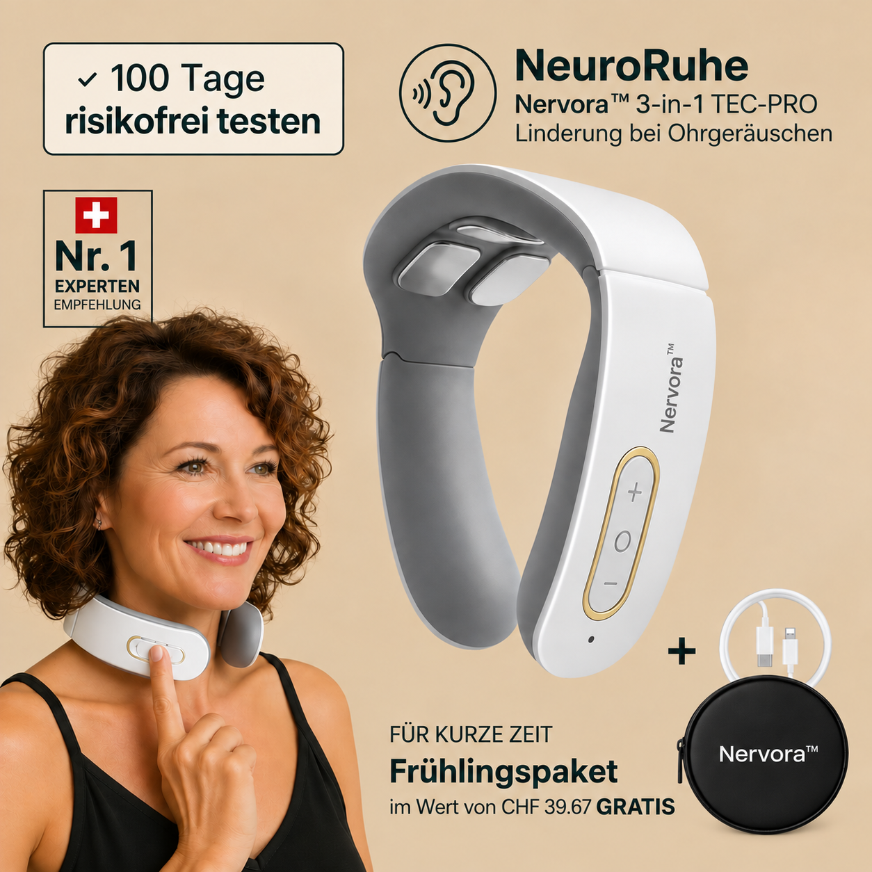 --Nervora™ Pro 3-in-1-Lösung gegen Tinnitus