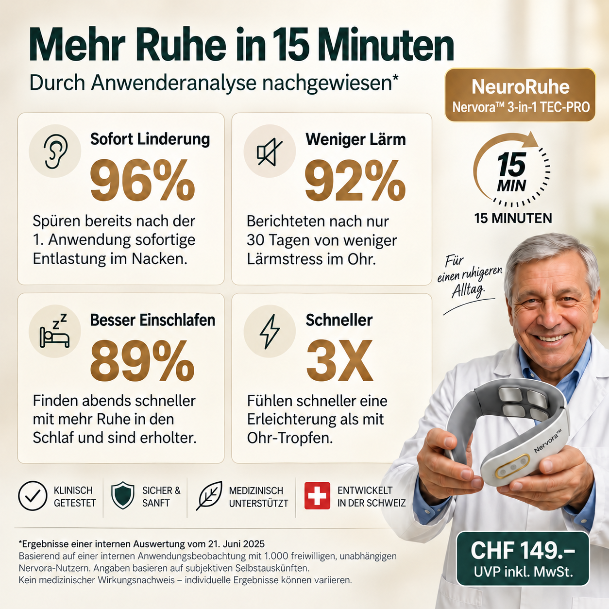--Nervora™ Pro 3-in-1-Lösung gegen Tinnitus